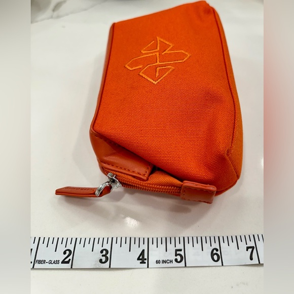 Ettinger for ANA - Orange Canvas/Leather Cosmetic/Travel Bag & Hideaway Tote EUC - Picture 10 of 16